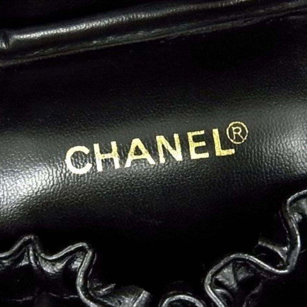 CHANEL Black Lambskin Leather Logo Vanity Bag - Picture 6 of 8
